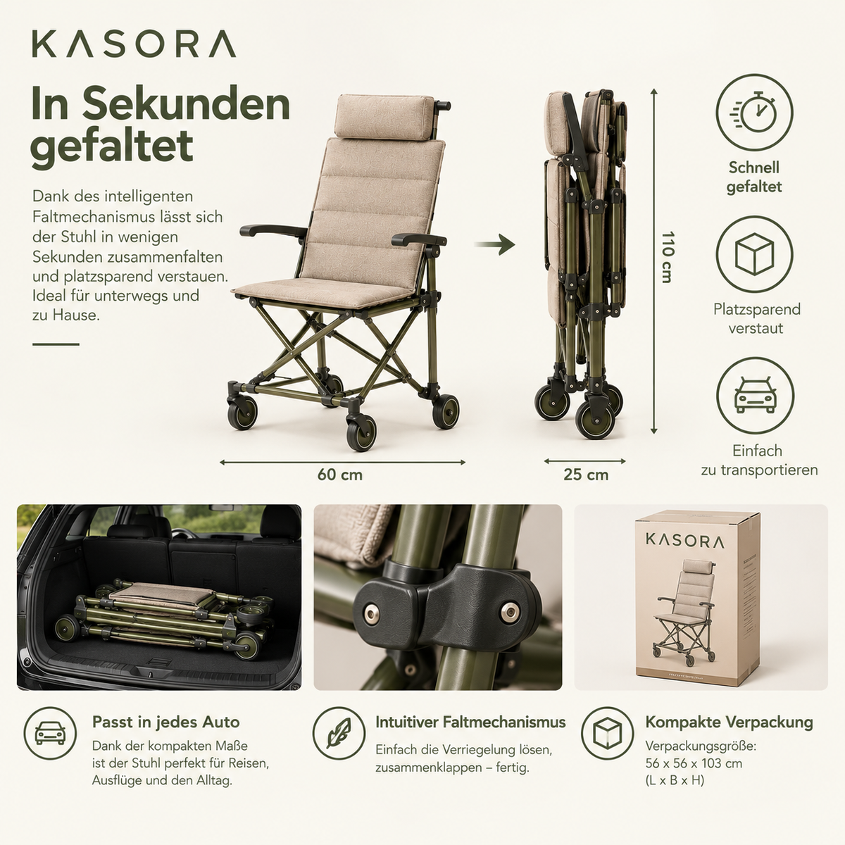 Faltbarer, bequemer Stuhl