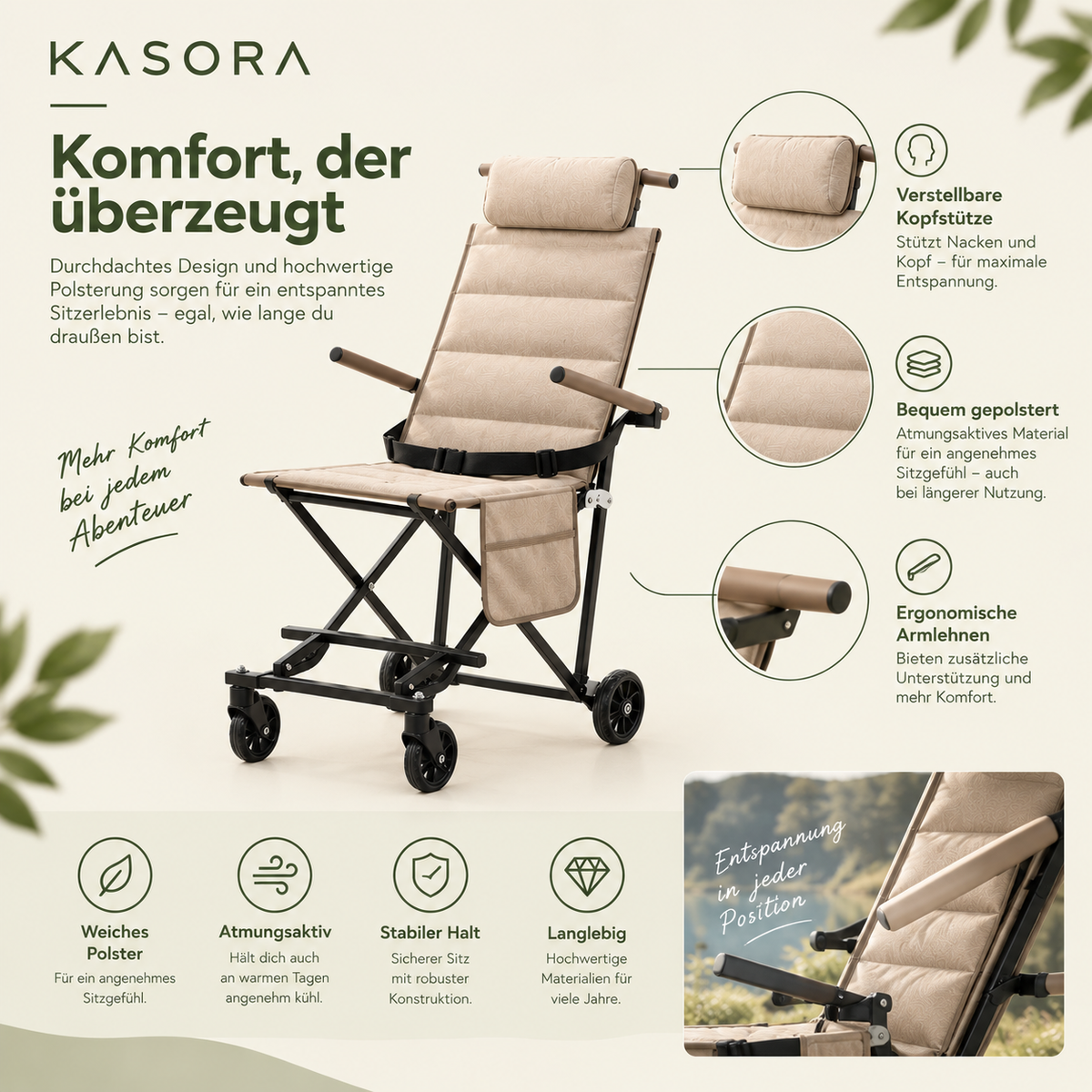 Faltbarer, bequemer Stuhl